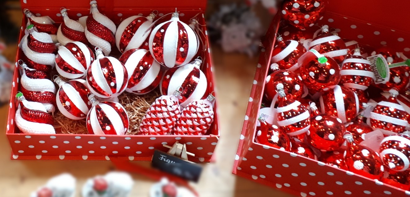 Trend German Christmas Kategorie LOLIPOP – handgefertigter Christbaumschmuck aus Lauscha in Rot-Weiß
