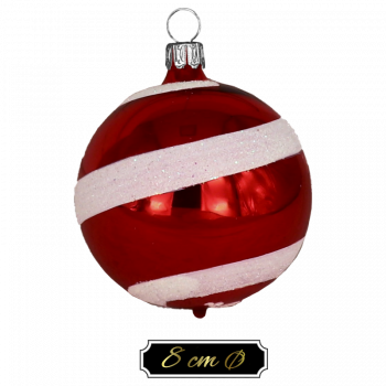 Glaskugel "LOLIPOP - Streifen" ca. 8cm Ø