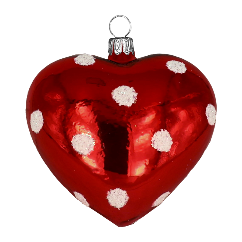 Glasherz "LOLIPOP - points" ca. 7cm Ø 12 St./Ktn.