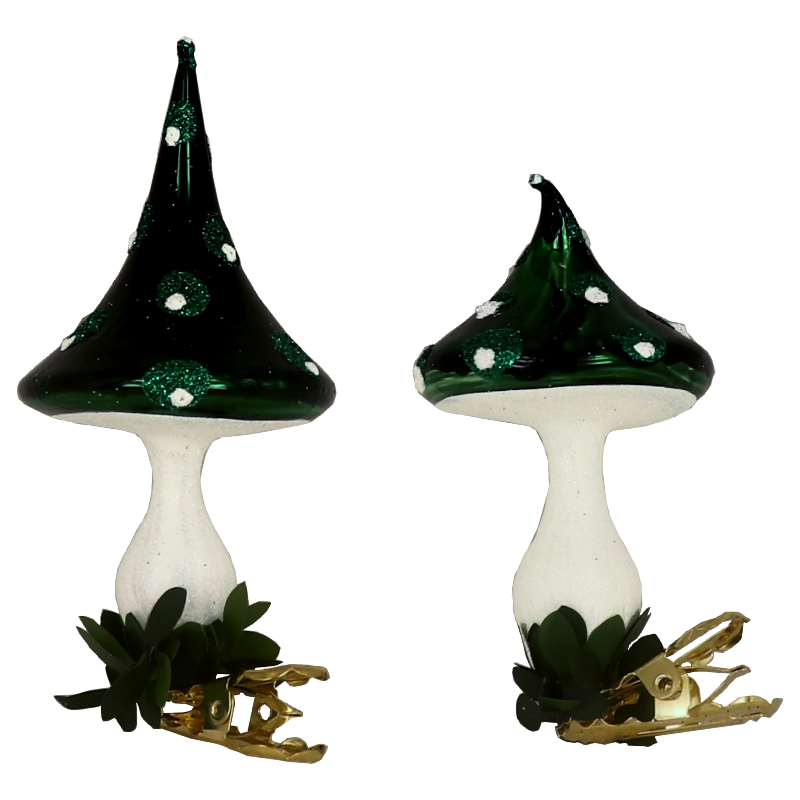 Trend German Christmas, Pilz "ZIRKUS - grün points 2-fach sortiert ca. 7/5cm 6 St./Ktn.