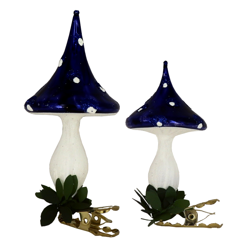 Trend German Christmas, Pilz "ZIRKUS - blue points 2-fach sortiert ca. 7/5cm 6 St./Ktn.