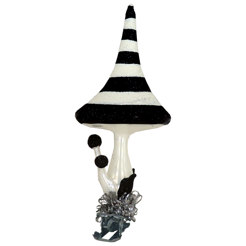 Trend German Christmas, Pilz "BLACK & WHITE - Sreifen ca. 7cm 6 St./Ktn.