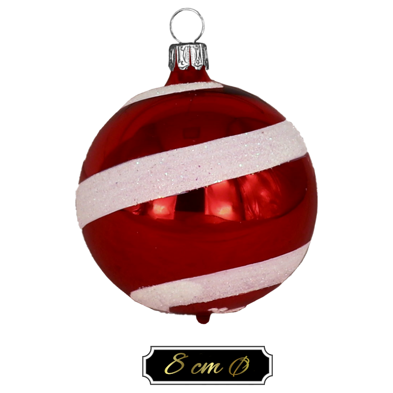 Glaskugel "LOLIPOP - Streifen" ca. 8cm Ø