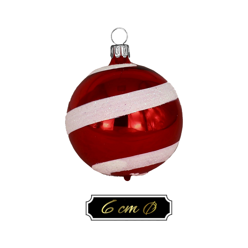 Glaskugel "LOLIPOP - Streifen" ca. 6cm Ø 12 St./Ktn.