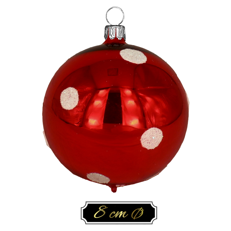 Glaskugel "LOLIPOP - points" ca. 8cm Ø 12 St./Ktn.