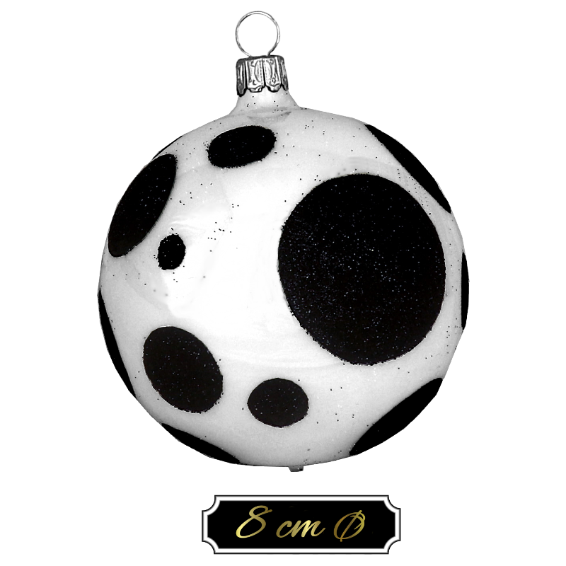 Trend German Christmas, Glaskugel "BLACK & WHITE - points" ca. 8cm Ø 12 St./Ktn.